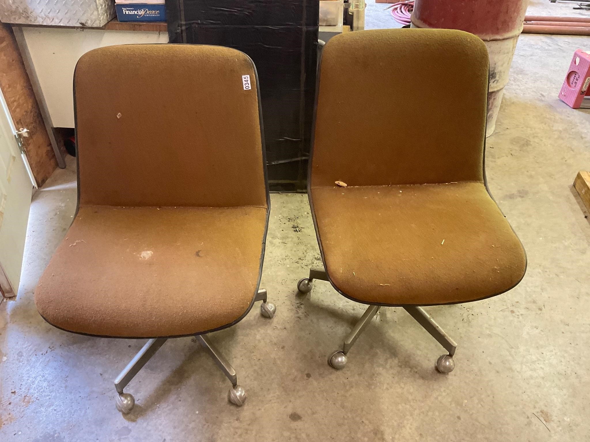 2- rolling shop chairs
