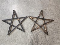 (2) Wooden wall hanging stars