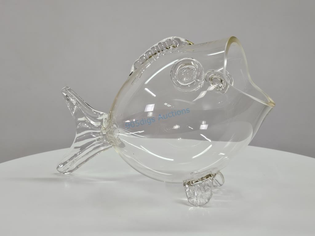 Blenko Style Art Glass Fish Bowl