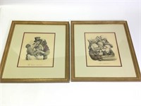 2 Antique Framed Lithographs - L. Boilly