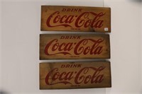 3 COCA-COLA WOODEN CRATE SIDES