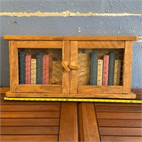 Wooden book shelf with doors