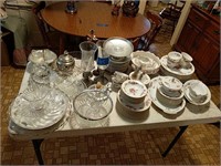 Table Lot Of China And Glassware As Shown
