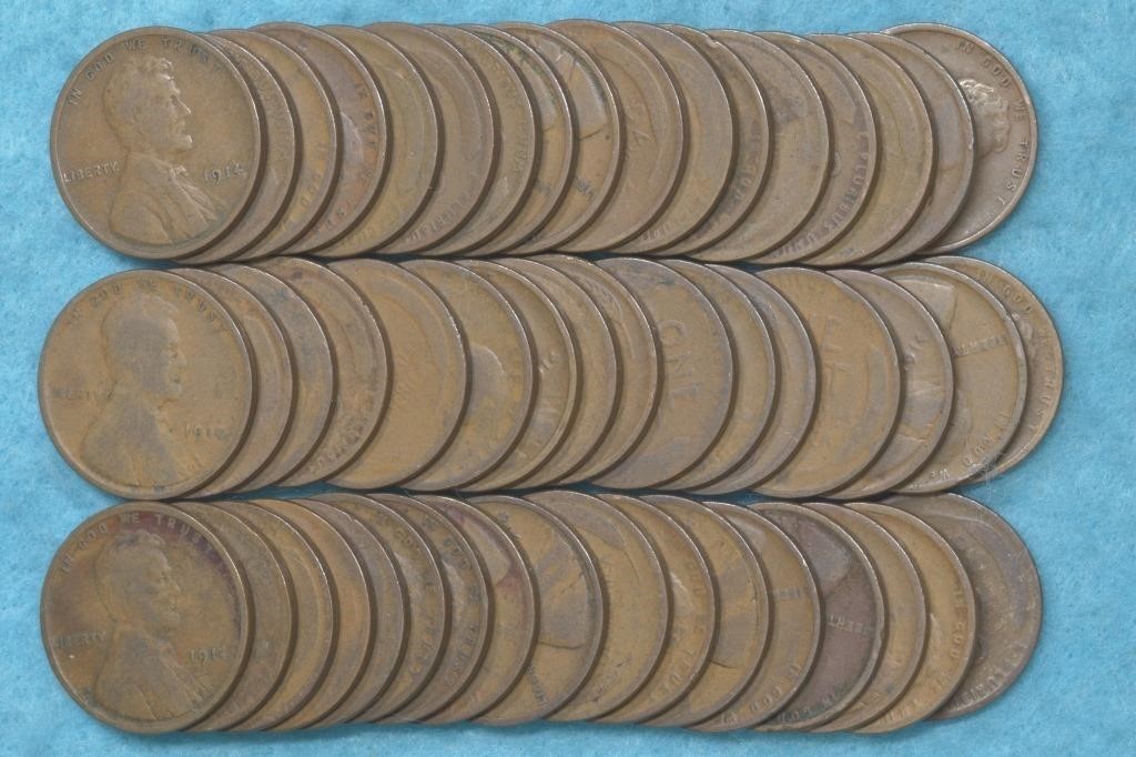 Roll of 1914 Lincoln Head Cents