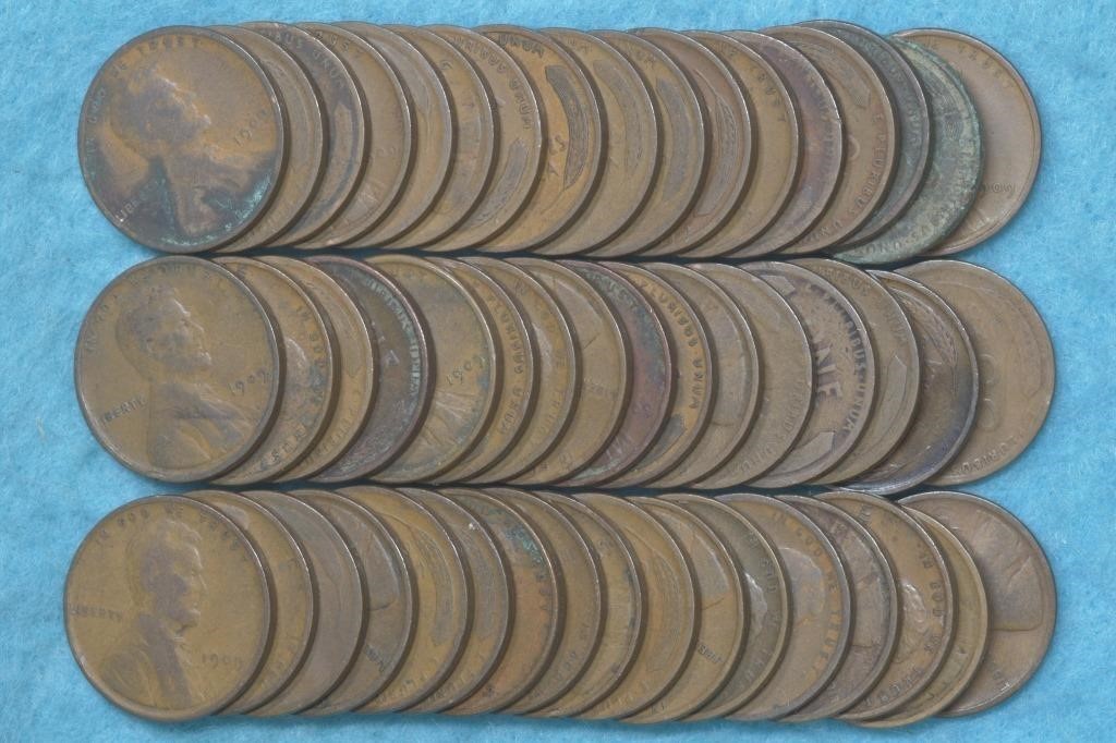Roll of 1909 Lincoln Head Cents