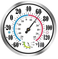 12'' Indoor Outdoor Thermometer Hygrometer