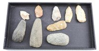 (9) Native American Spear points in various