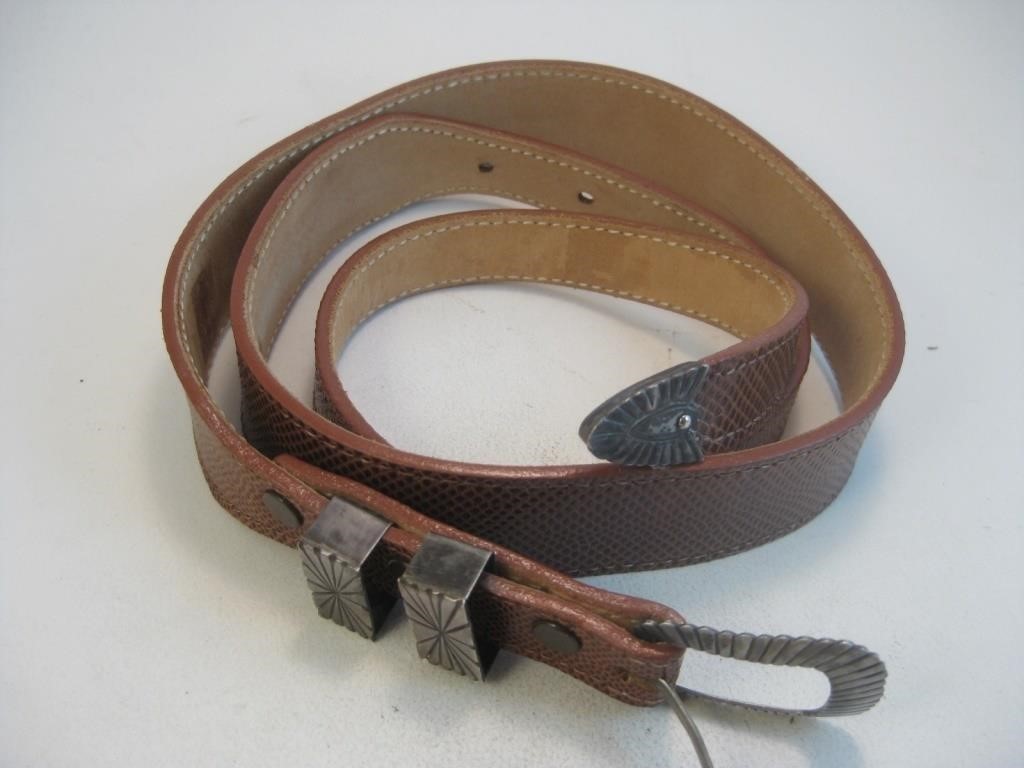 NA SS Buckle Tip & Keepers On 42" Belt -Hallmarked