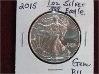 2015 1 OZ .999 SILVER EAGLE GEM BU