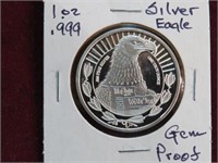 1 OZ .999 SILVER EAGLE GEM PROOF