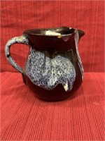 Cornelison Pottery Black/Blue Drip Glaze Pitcher