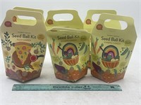 NEW Lot of 6- Seed Ball Kit Rainbow Garden &