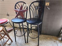 (2) Bar Stools, Metal Star