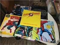 6 Vintage LP Records Spiderman, Star Wars, Flash