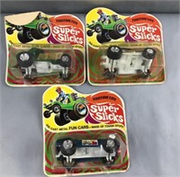 3 tootsie toy super slicks die cast cars