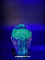 Large Glow Under Black Light Glass Paperweight