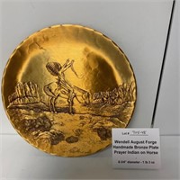 Wendell August Bronze Indian on Horse Plate 8.75"