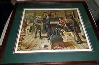 Civil War print nicely framed and matted title is
