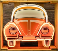 Retro VW Beetle Neon Sign In Crate