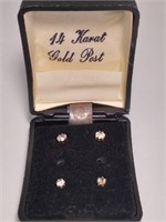 14K Gold Post Stud Earrings