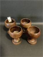 4 Genuine Stinkwood P.J. Van Reenen egg cups