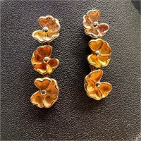 Sterling Silver Tropical Flower Earrings