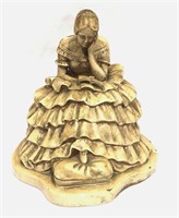 Ceramic Sculpture Of Victorian Woman Sitting & Re