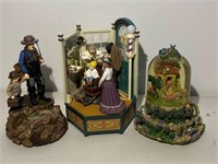 3 Figurines (Incl. Fishing & Barber Shop)