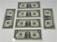 Nice U.S. One Dollar Bill Collection - Washington