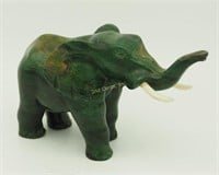 Vintage 5" Green Serpentine Marble Elephant
