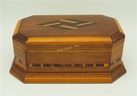 Vintage Art Deco Inlaid Wood 5" X 8" Dresser Box