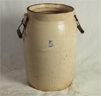 Antique 5 Gallon Stoneware Pottery Jar Crock