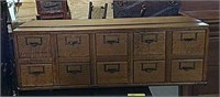 Oak 10 drawer library card cabinet