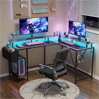 L Shaped Gaming Desk  Grey Oak  w/Stand & Shelf