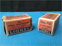 LIONEL - TWO (2) #40 LAMP BOXES - Fair