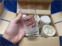 (6) Vtg Hoya Crystal highball glasses in box