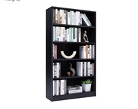 5-Shelf Wood Bookcase Freestanding Display