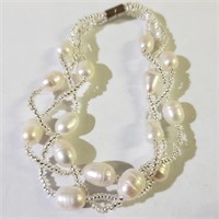 $100 Silver Freshwater Pearl Bracelet