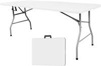 6FT Plastic Folding Table Portable White