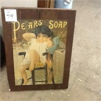 WOODEN PEARS SOAP DISPLAY PICTURE 27" X 19"