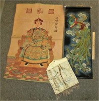Chinese Royal portrait on cloth, Bird of