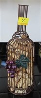 WIRE WINE BOTTLE WITH CORKS - 14" HIGH