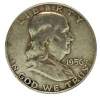 1956 Type 2 Franklin Silver Half Dollar