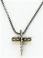 14kt Gold Diamond Cross w' 16" Necklace