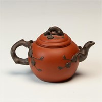 Vintage Signed Chinese red ware mini teapot