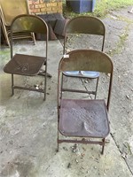 3- Vintage Folding Chairs