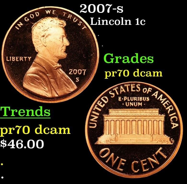 Proof 2007-s Lincoln Cent 1c Grades GEM++ Proof De