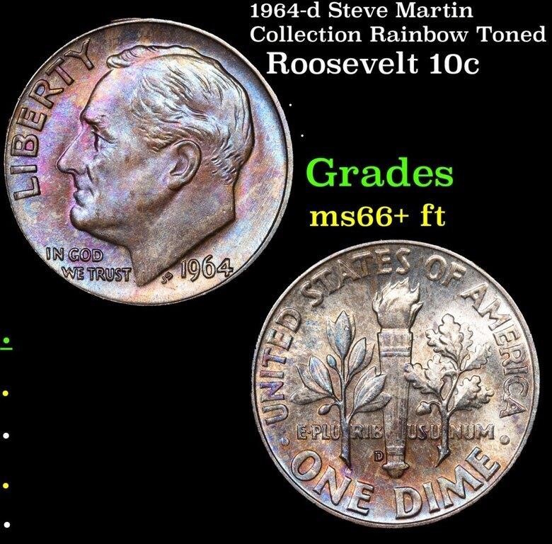 1964-d Roosevelt Dime Steve Martin Collection Rain