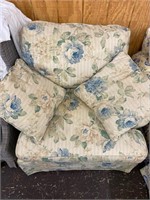 Cream flowered arm chair