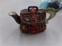 Fish creel tea pot